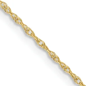 10K Gold Lite-Baby Rope Chain Necklace with Polished Solid Design