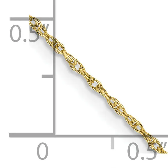 10K Gold Lite-Baby Rope Chain Necklace with Polished Solid Design