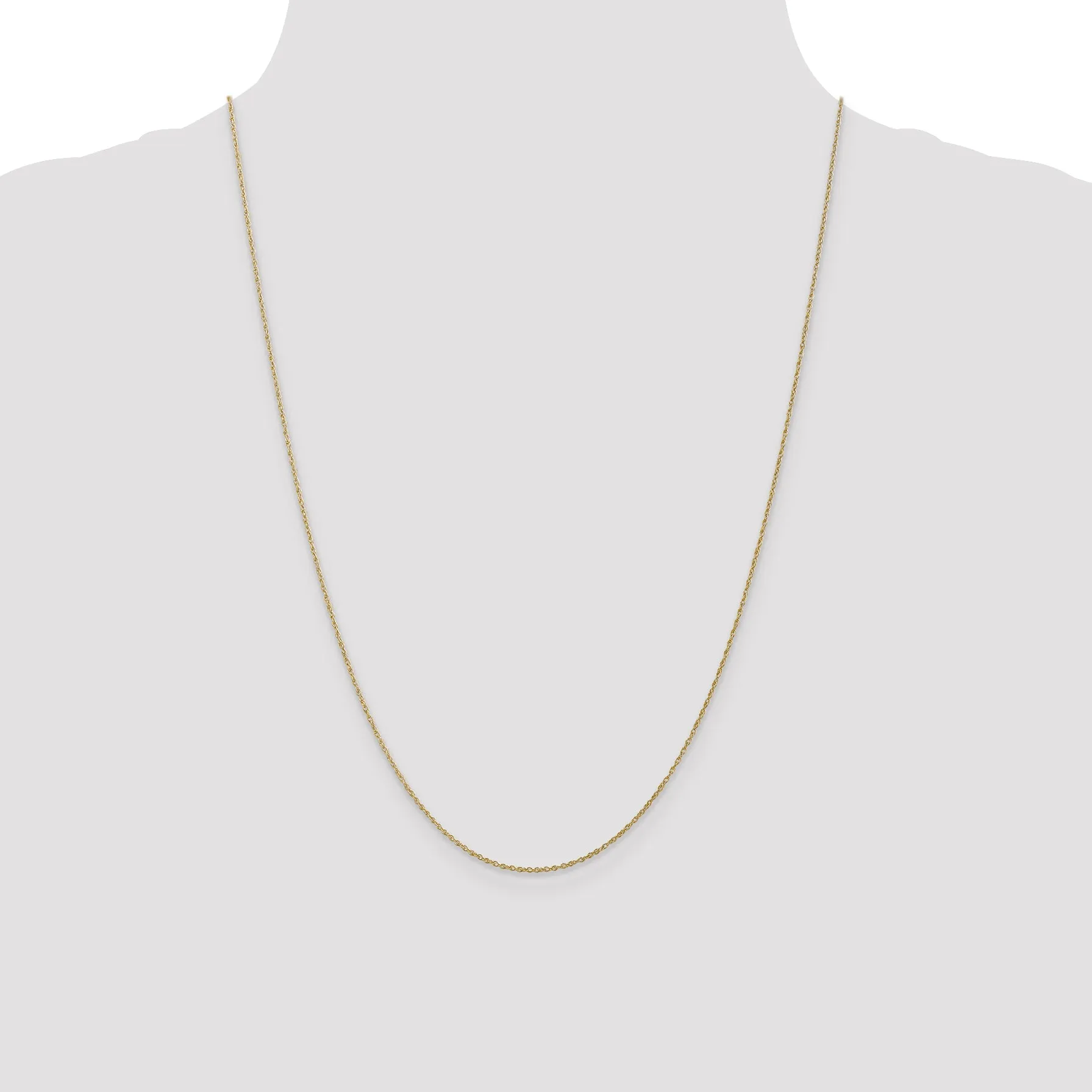 10K Gold Lite-Baby Rope Chain Necklace with Polished Solid Design