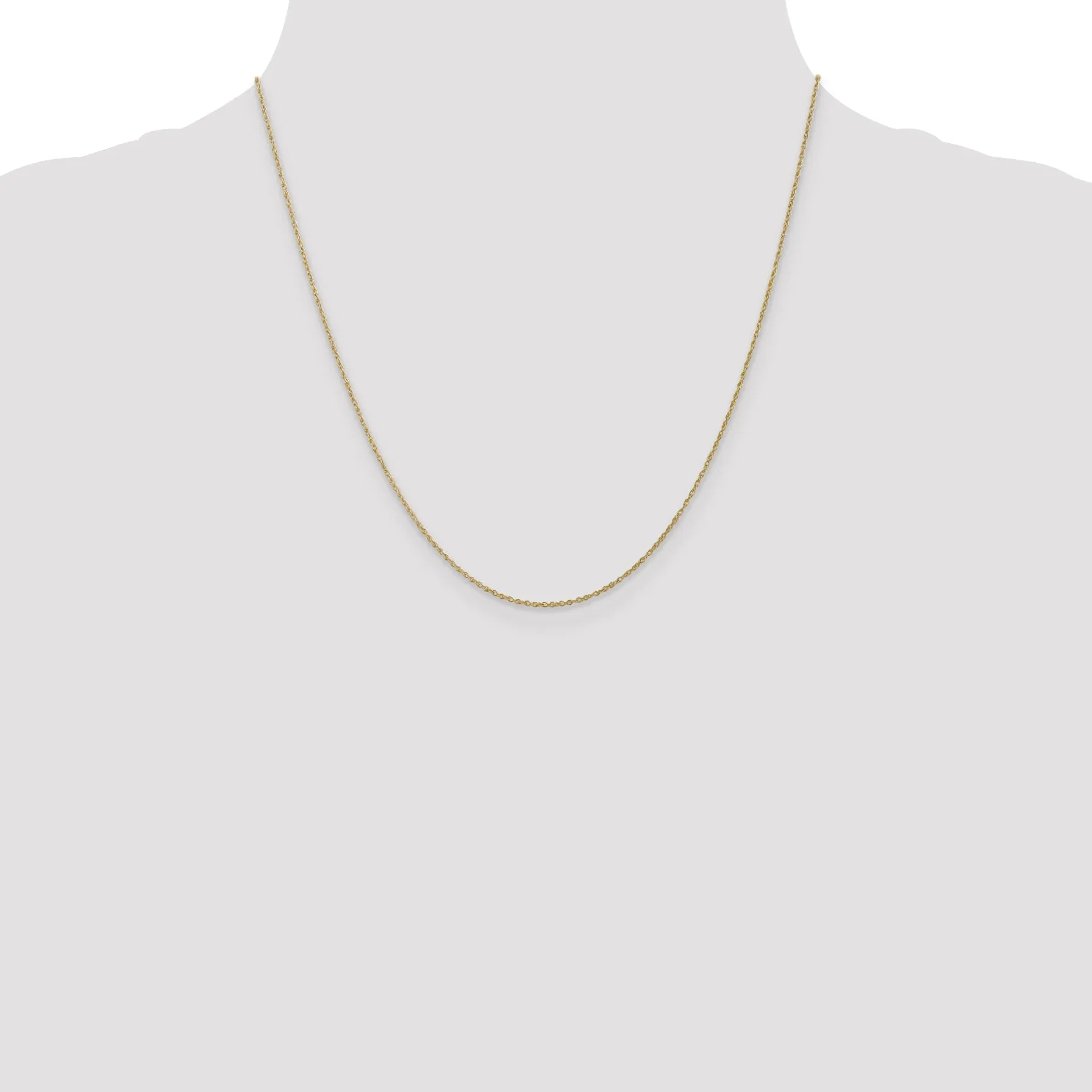 10K Gold Lite-Baby Rope Chain Necklace with Polished Solid Design