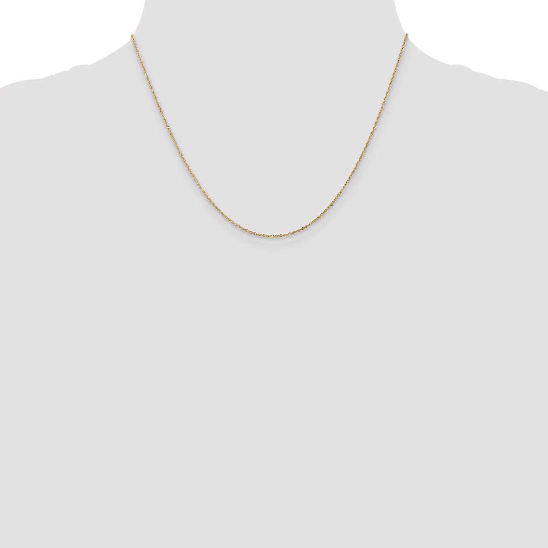 10K Gold Lite-Baby Rope Chain Necklace with Polished Solid Design