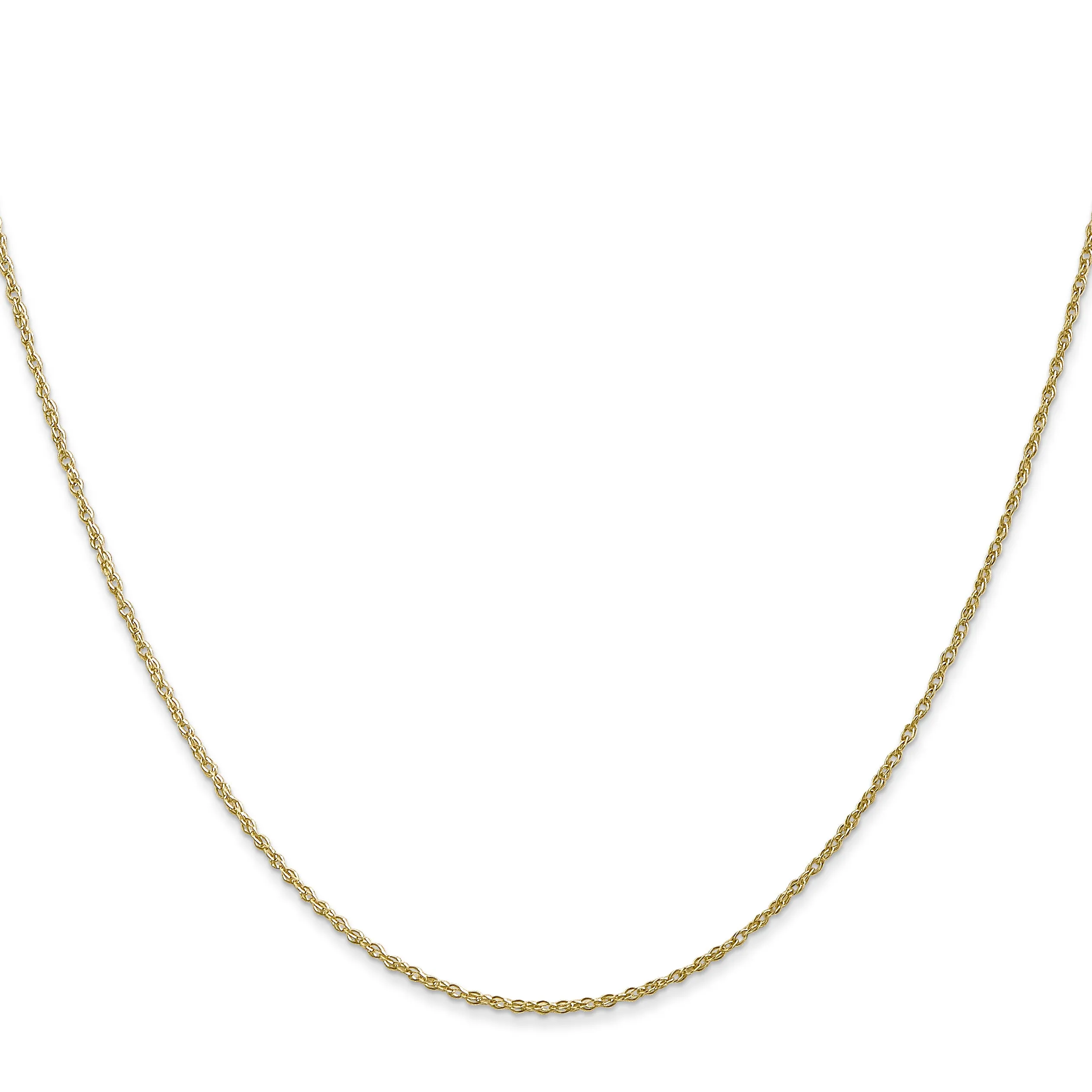 10K Gold Lite-Baby Rope Chain Necklace with Polished Solid Design