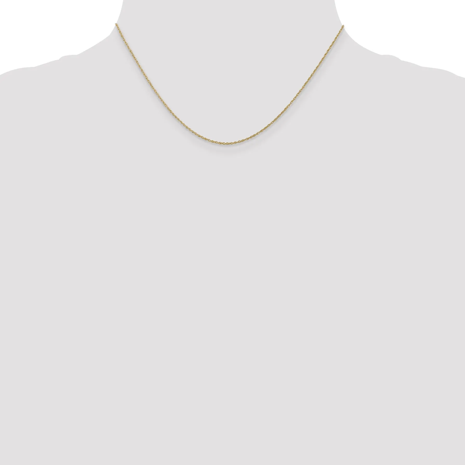 10K Gold Lite-Baby Rope Chain Necklace with Polished Solid Design