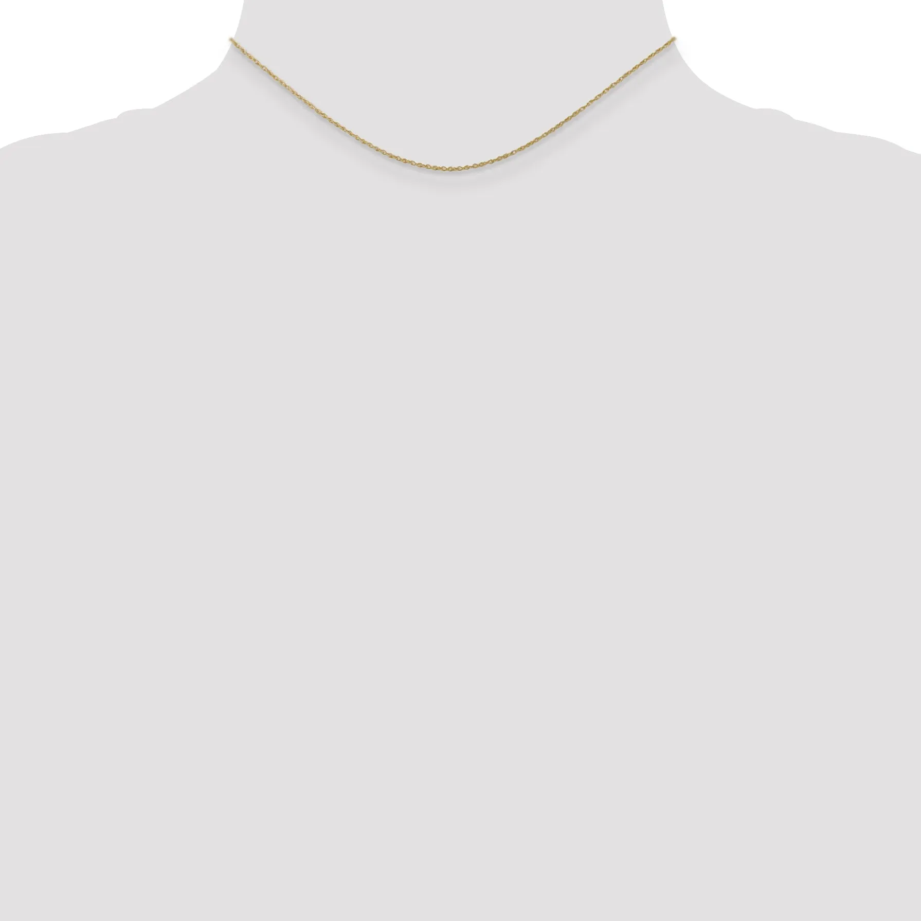 10K Gold Lite-Baby Rope Chain Necklace with Polished Solid Design