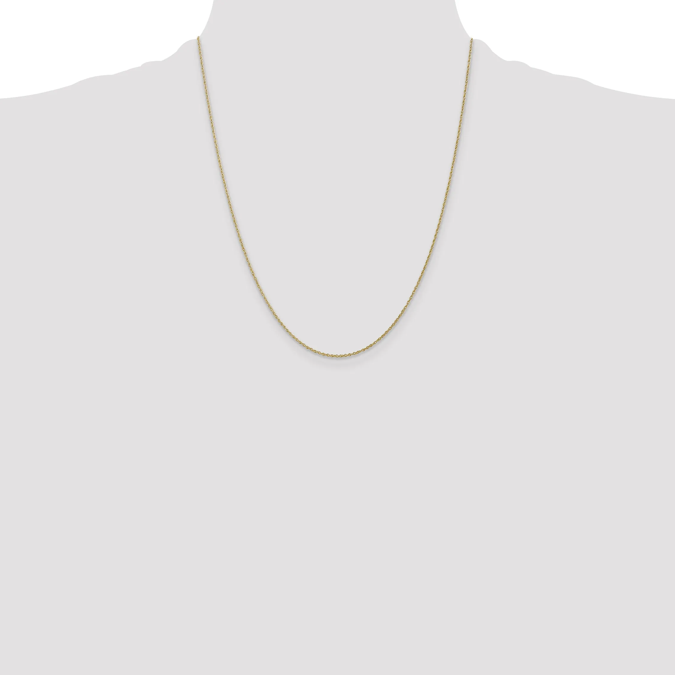 10K Gold Lite-Baby Rope Chain Necklace with Polished Solid Design