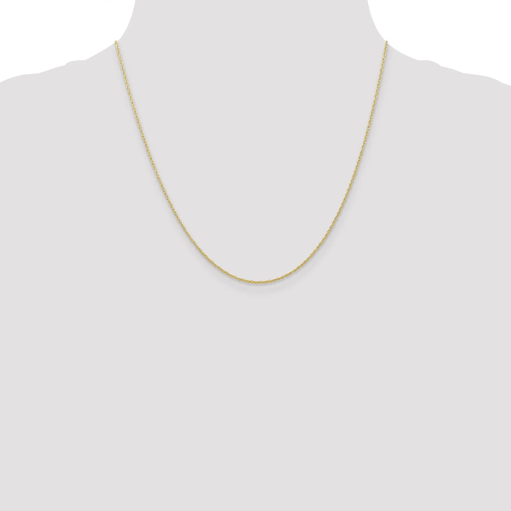 10K Gold Polished Cable Rope Necklace for Elegant Style