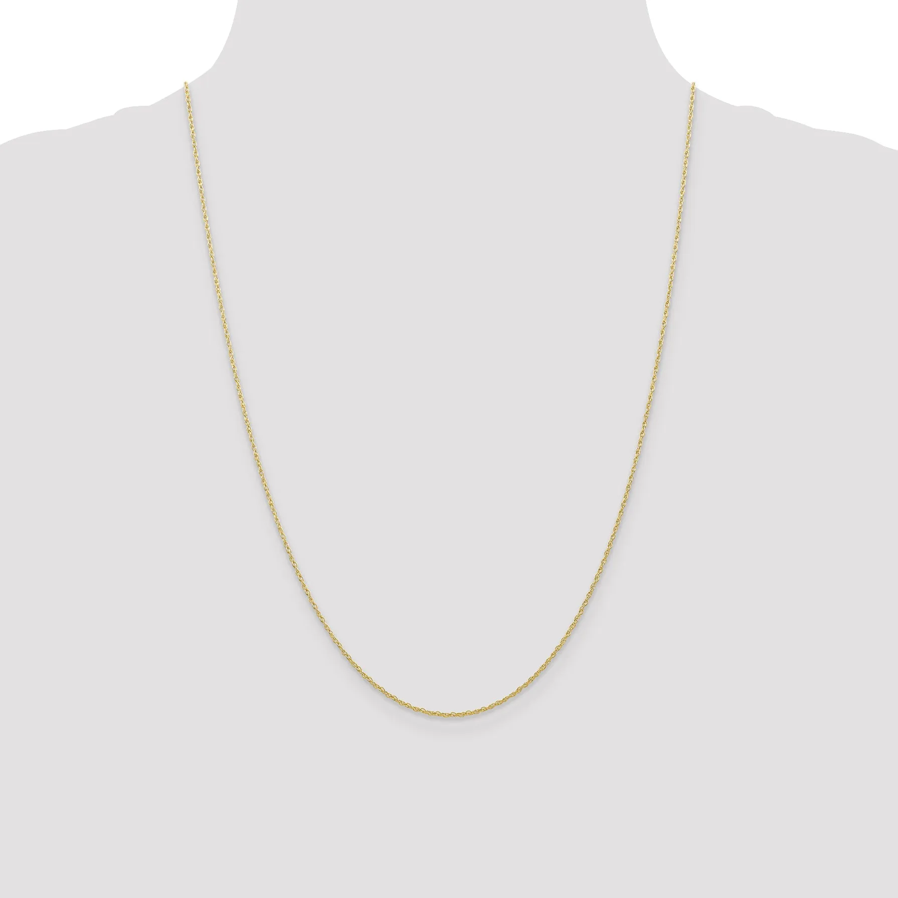 10K Gold Polished Cable Rope Necklace for Elegant Style