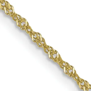 10K Gold Polished Singapore Chain Necklace with Lifetime Warranty