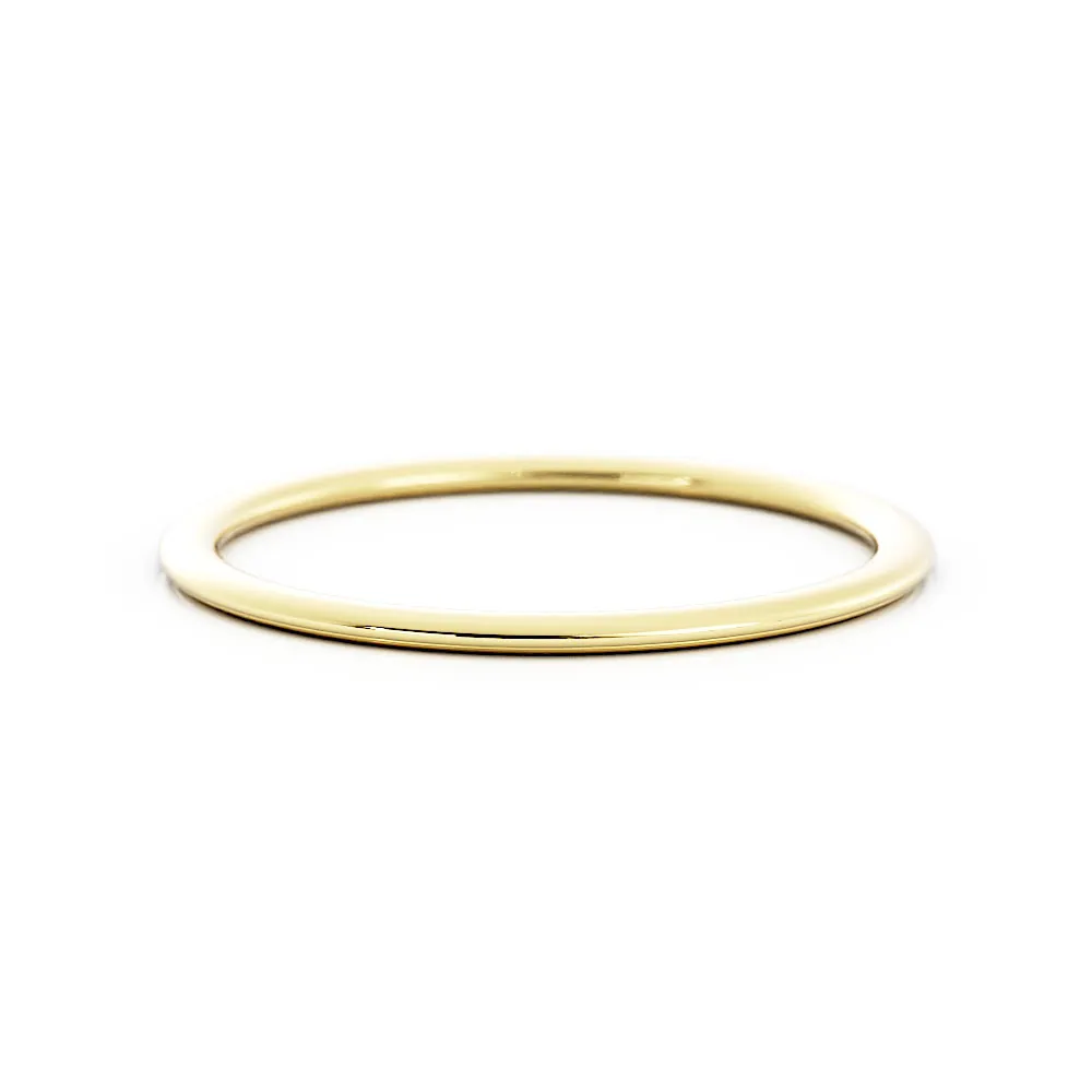 10K Yellow Gold High Polish Domed 1mm Wedding Band
