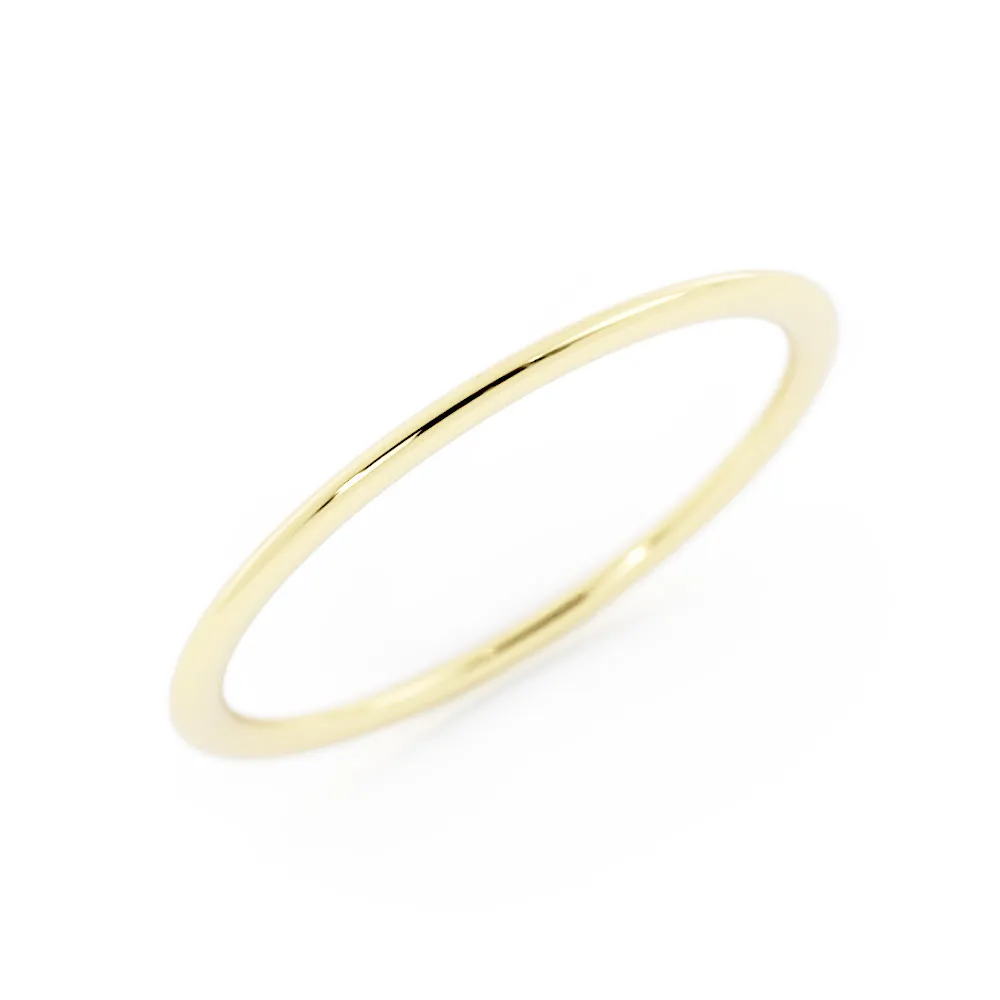 10K Yellow Gold High Polish Domed 1mm Wedding Band