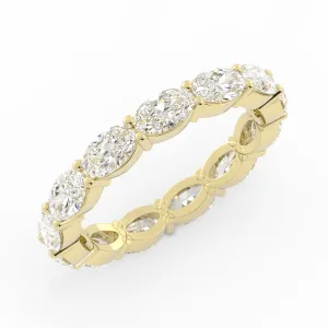 10K Yellow Gold Lab Grown Diamond Oval Eternity 2.67mm Wedding Band