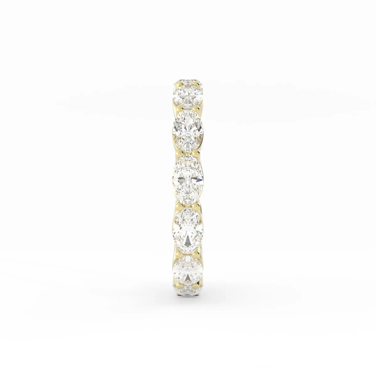 10K Yellow Gold Lab Grown Diamond Oval Eternity 2.67mm Wedding Band