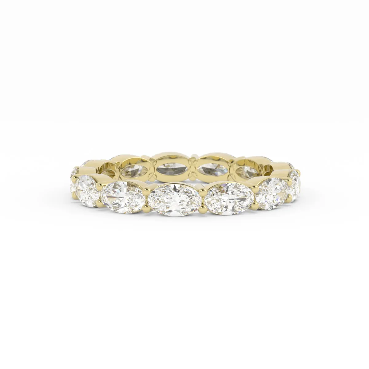 10K Yellow Gold Lab Grown Diamond Oval Eternity 2.67mm Wedding Band