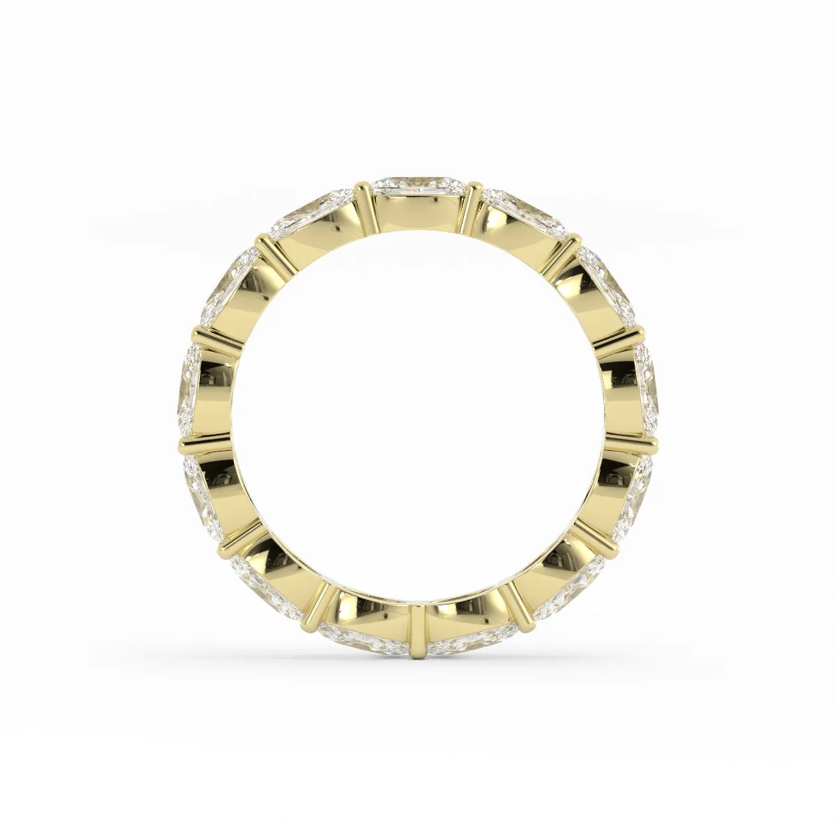 10K Yellow Gold Lab Grown Diamond Oval Eternity 2.67mm Wedding Band