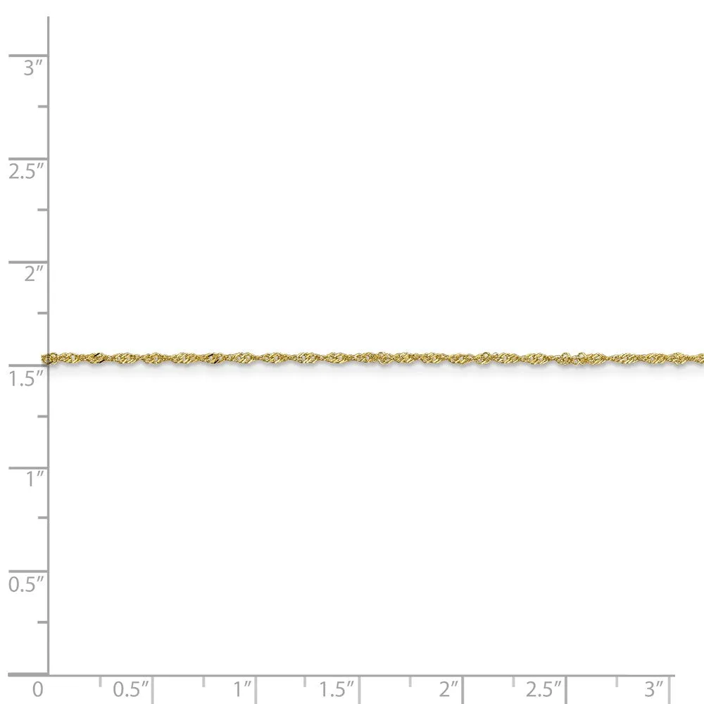 10k Yellow Gold Singapore Necklace with Elegant Timeless Design