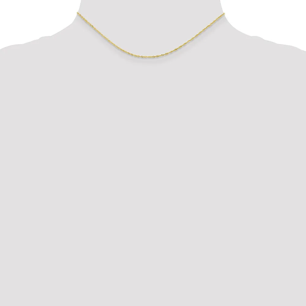 10k Yellow Gold Singapore Necklace with Elegant Timeless Design