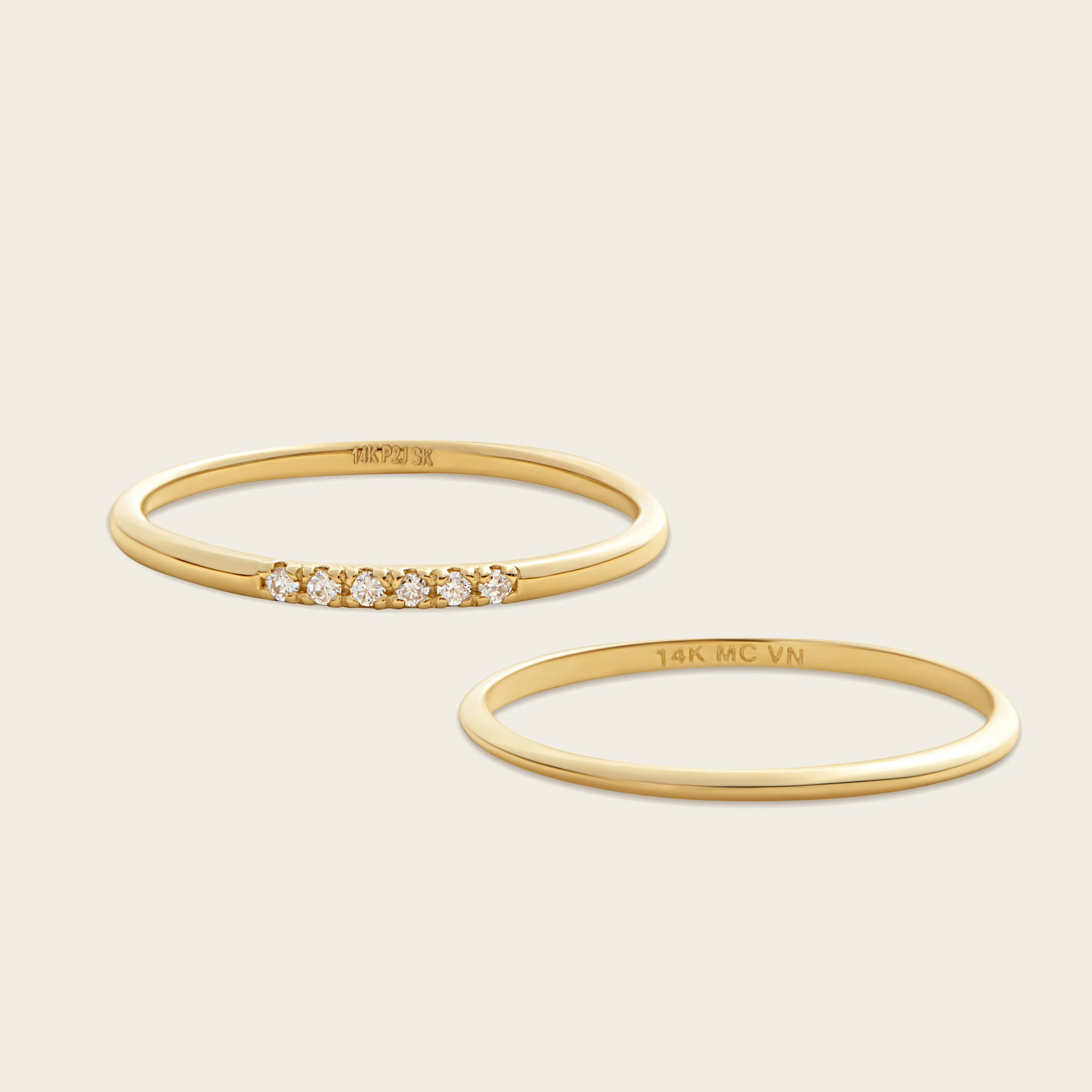 14k Gold Stacker Ring Set