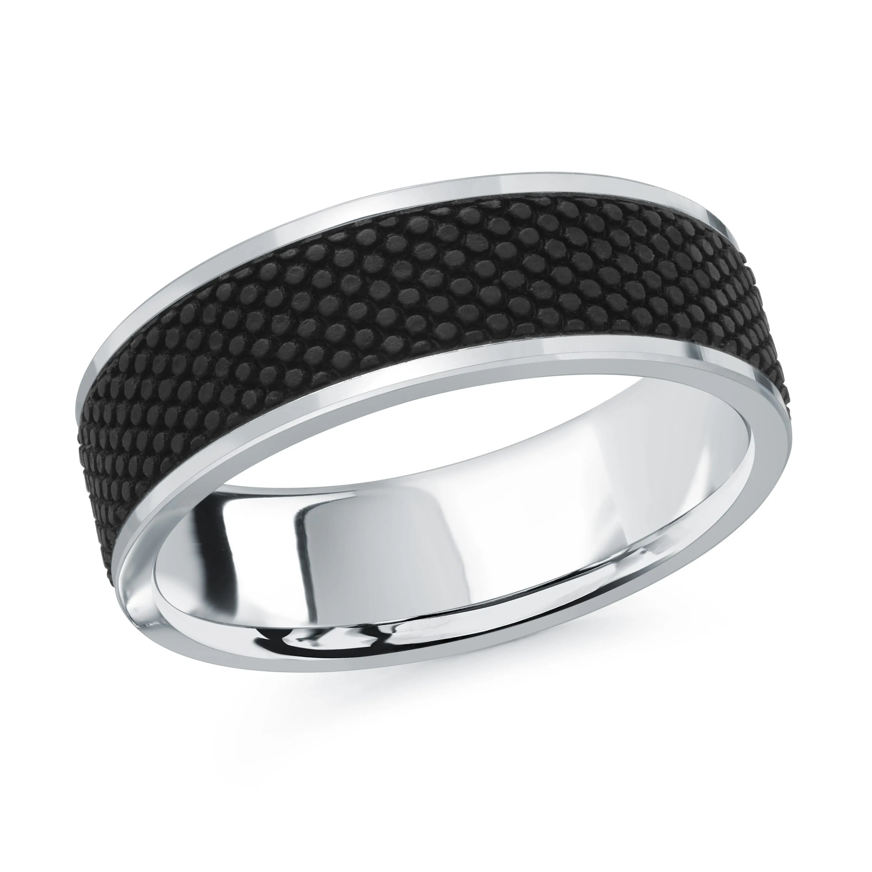 14K White Gold Ring from the Noir Collection by Malo - MRDA-082-7W