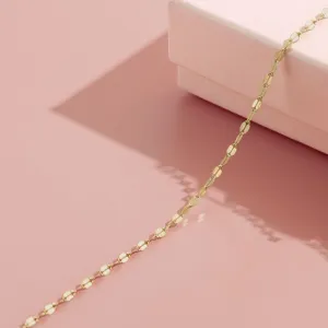 14K Yellow 1.9 mm Keyhole Chain Link Bracelet Necklace