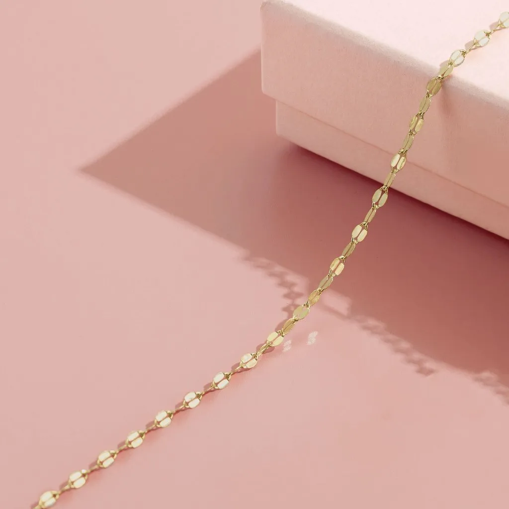 14K Yellow 1.9 mm Keyhole Chain Link Bracelet Necklace