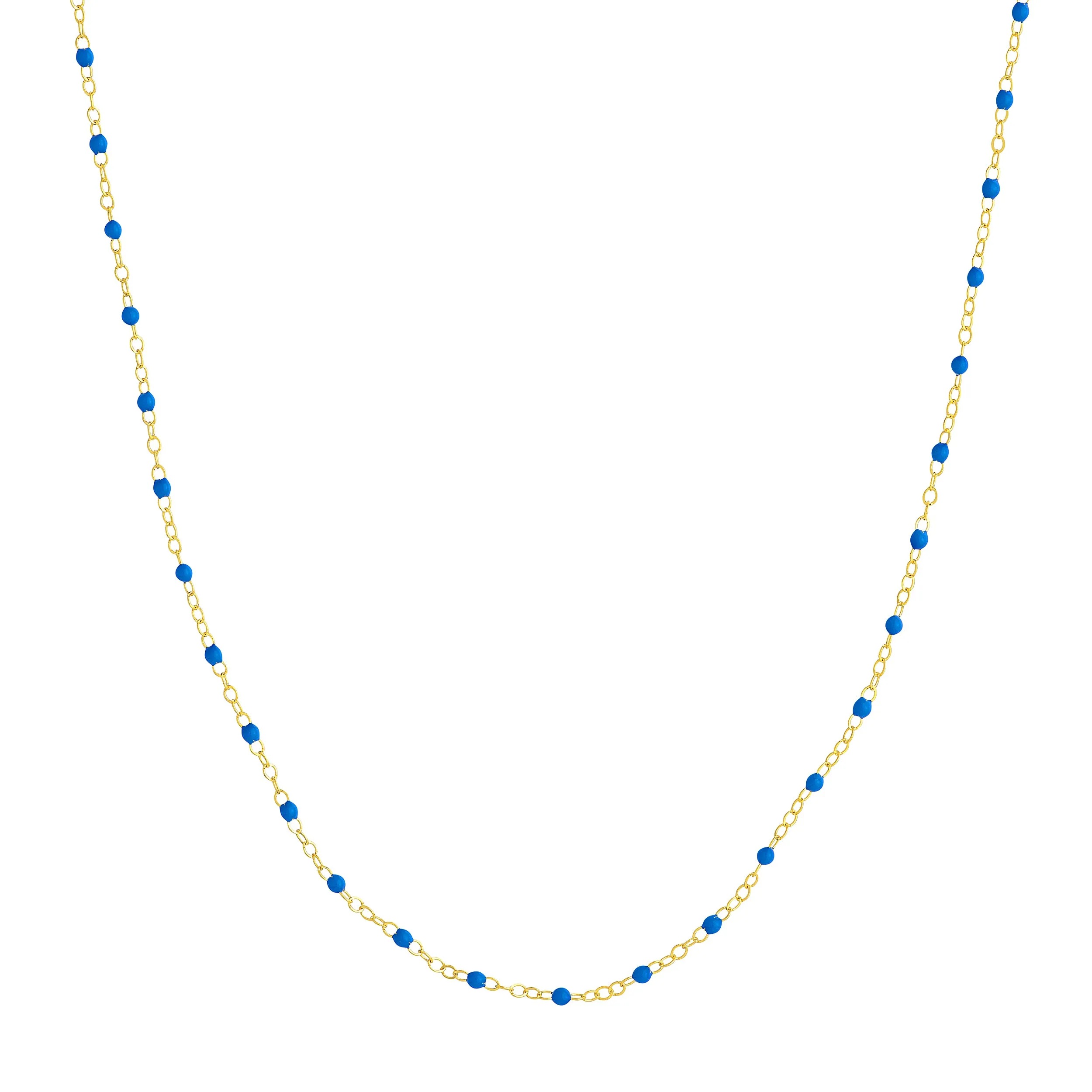 14K Yellow Gold Enamel Bead Piatto Necklaces