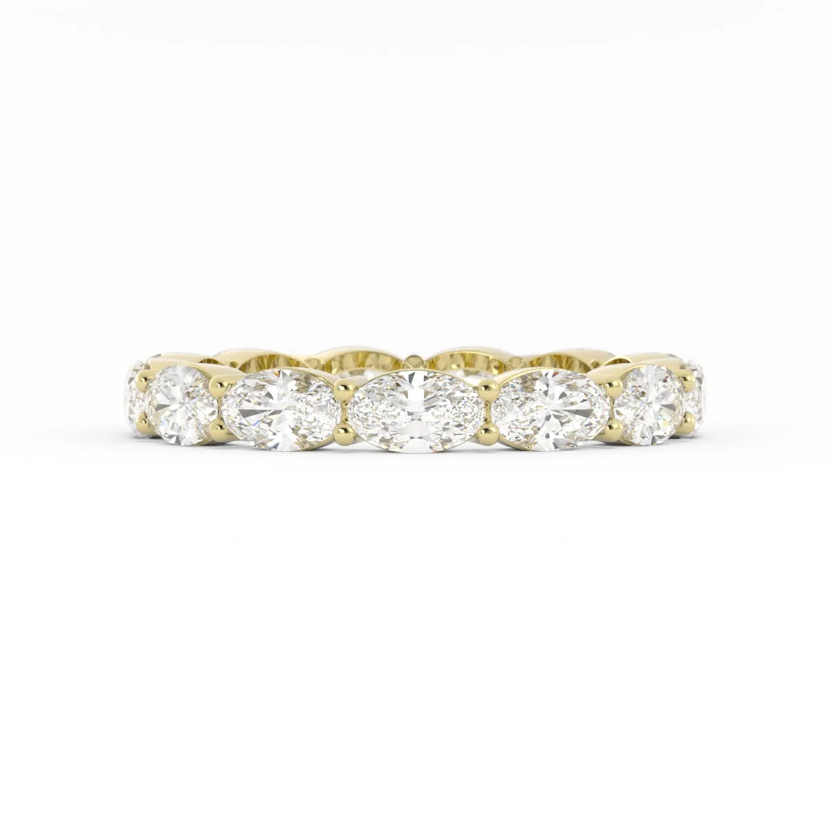 14K Yellow Gold Lab Grown Diamond Oval Eternity 2.67mm Wedding Band