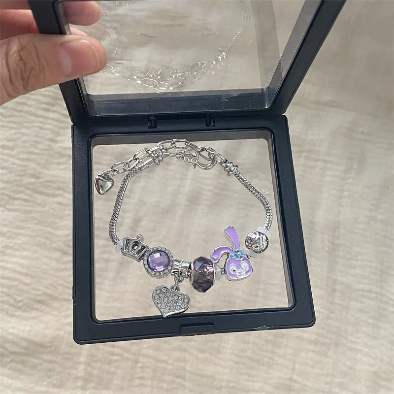 2024 New Starry Dorey, Cinnamon Roll, My Melody, and Hello Kitty Beaded Cartoon Bracelet, Unique DIY Sweet Hand Jewelry for Women