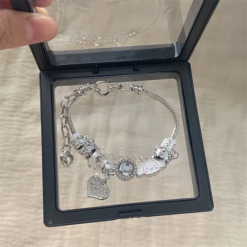 2024 New Starry Dorey, Cinnamon Roll, My Melody, and Hello Kitty Beaded Cartoon Bracelet, Unique DIY Sweet Hand Jewelry for Women