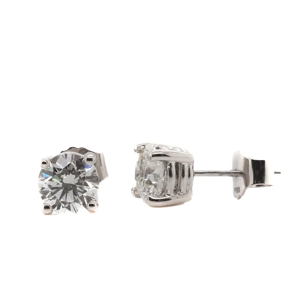 2.02ct Elegant Platinum Diamond Stud Earrings