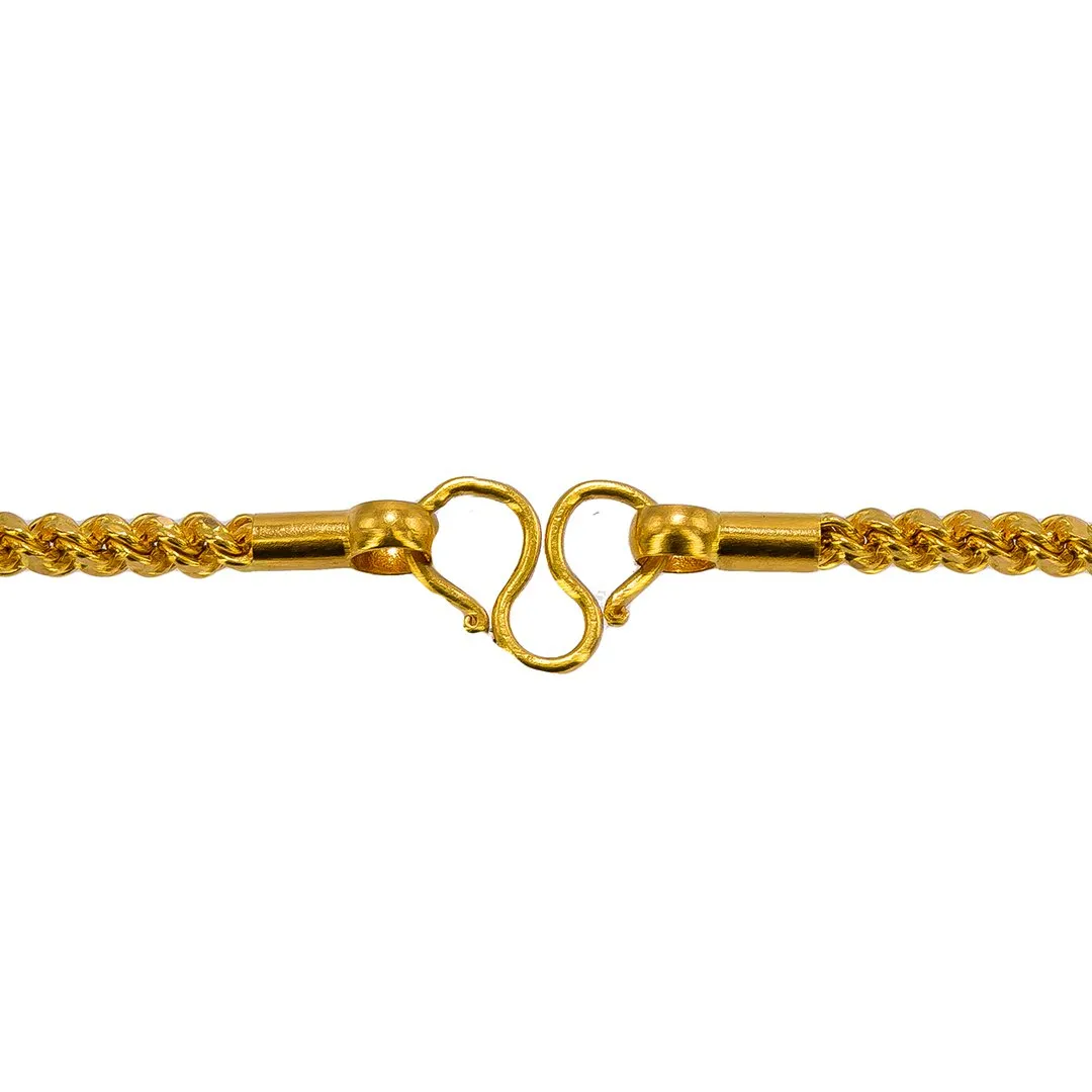 22K Yellow Gold Rope Chain, 20.1 gm