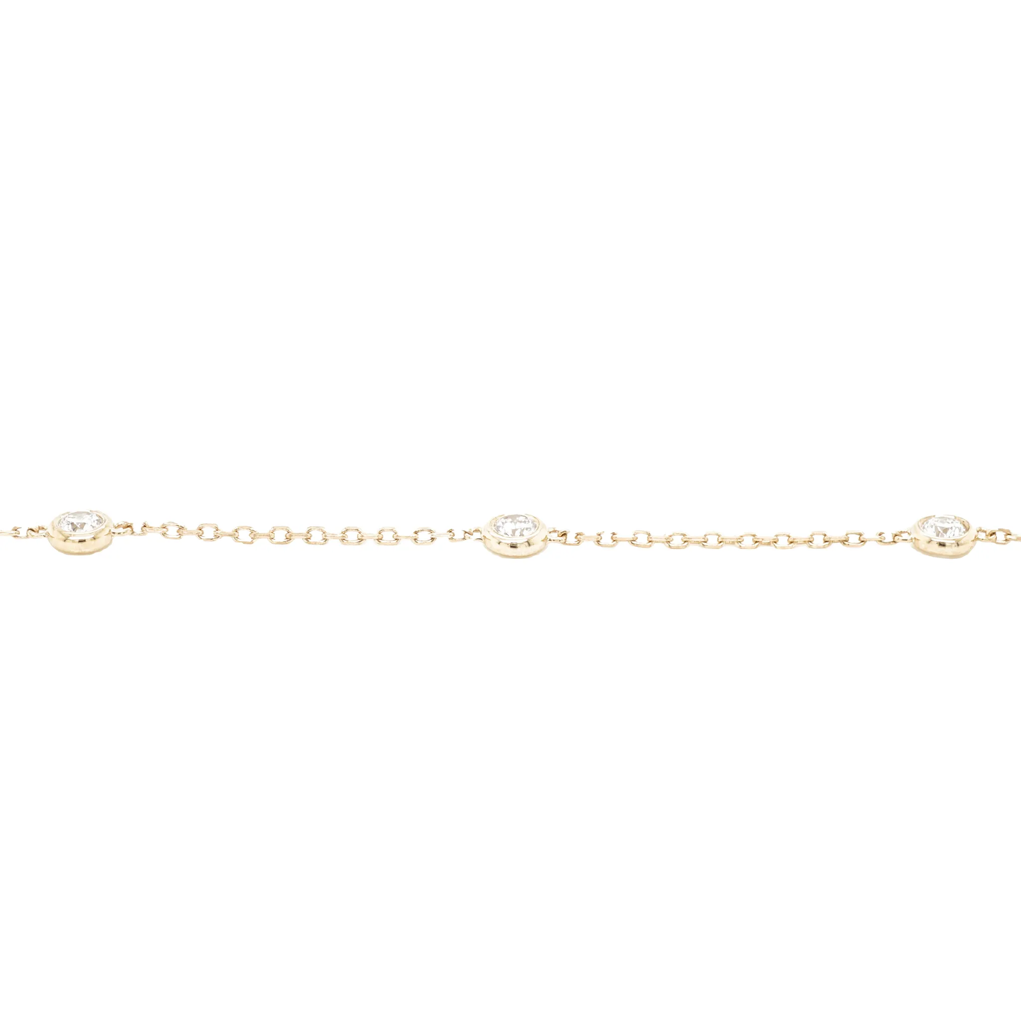 .28 Bezel Set Diamond Bracelet in 14k Yellow Gold