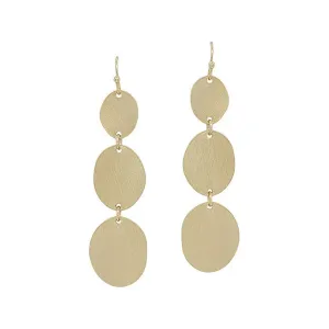 3 Drops Round Satin Metal Earring