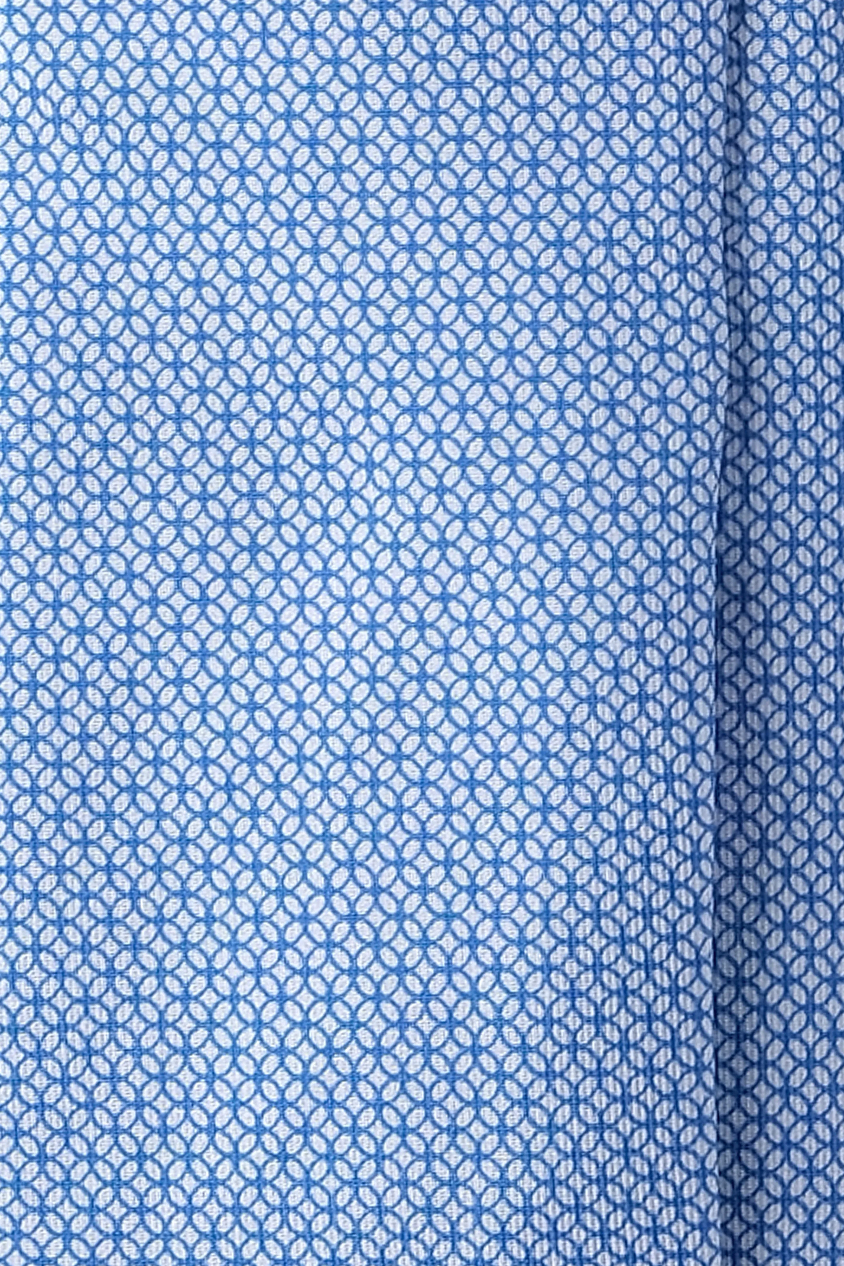 3-Fold Interlocking Chains Printed Silk Tie - Light Blue/White