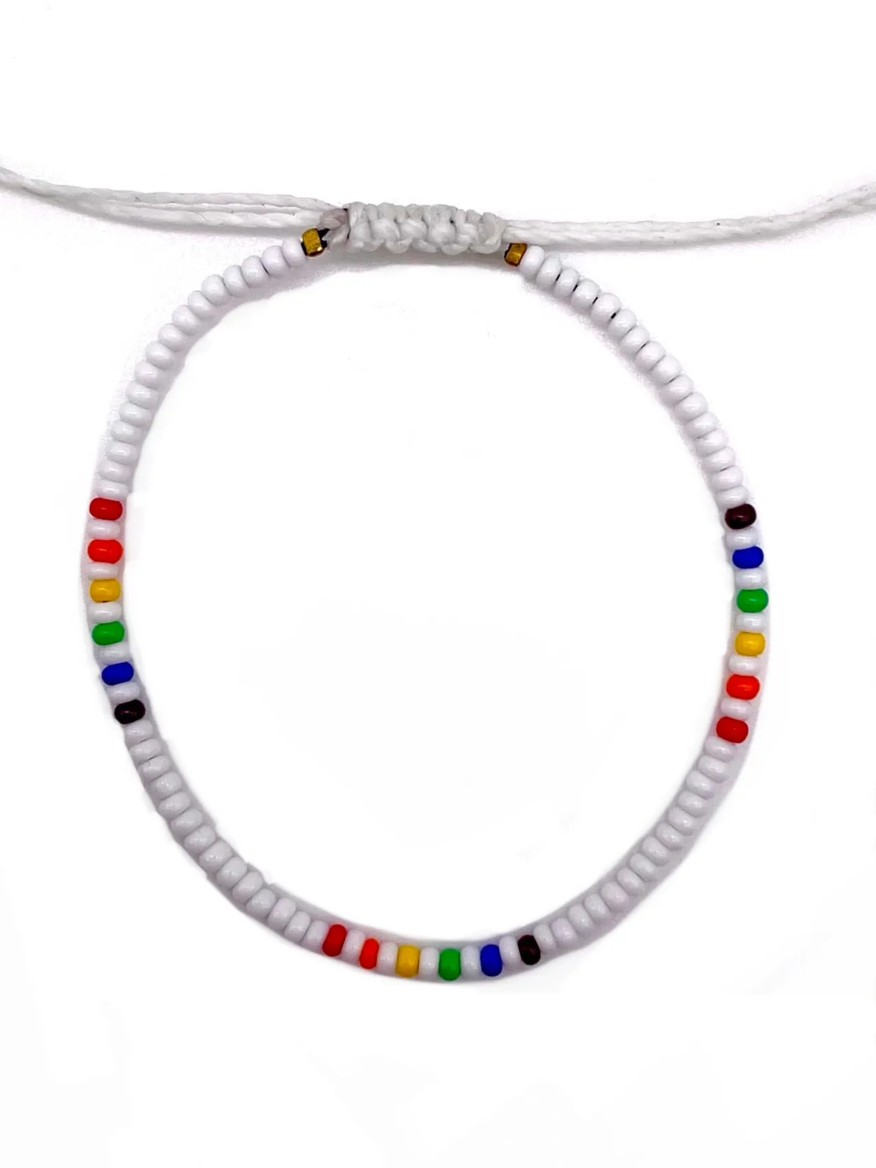 3-PACK White Rainbow 3-PACK Adjustable Bracelets