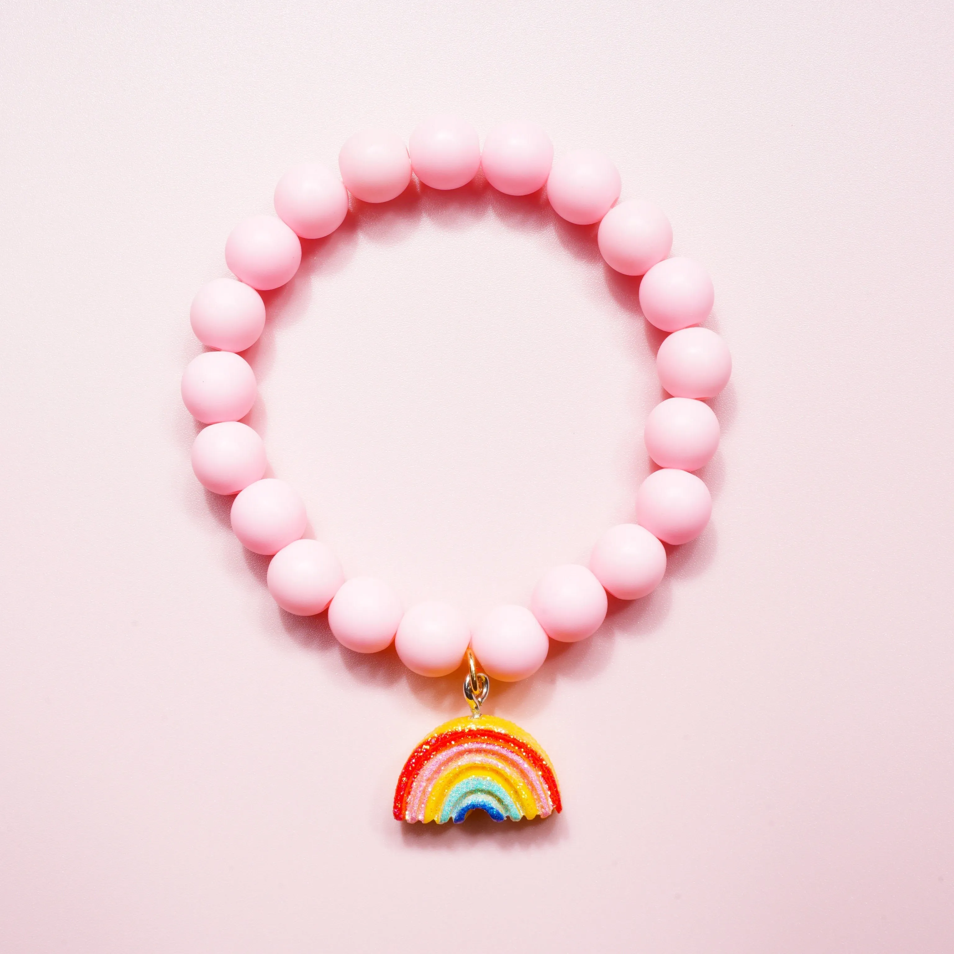 3pcs Girls Cute Cartoon Colorful Beaded Bracelets With Unicorn Rainbow Flower Pendant