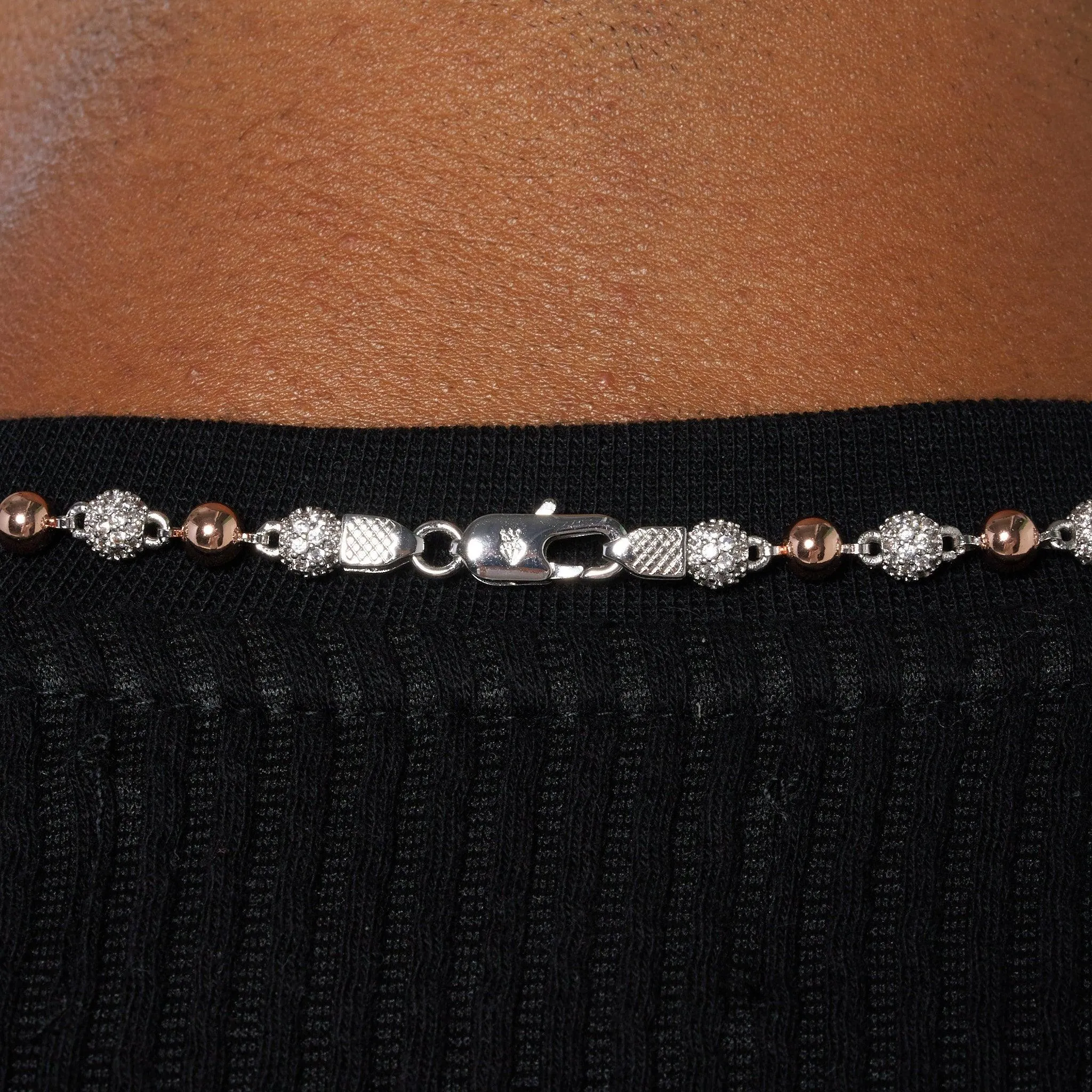 5mm ICED BALL CHAIN - TWO TONE