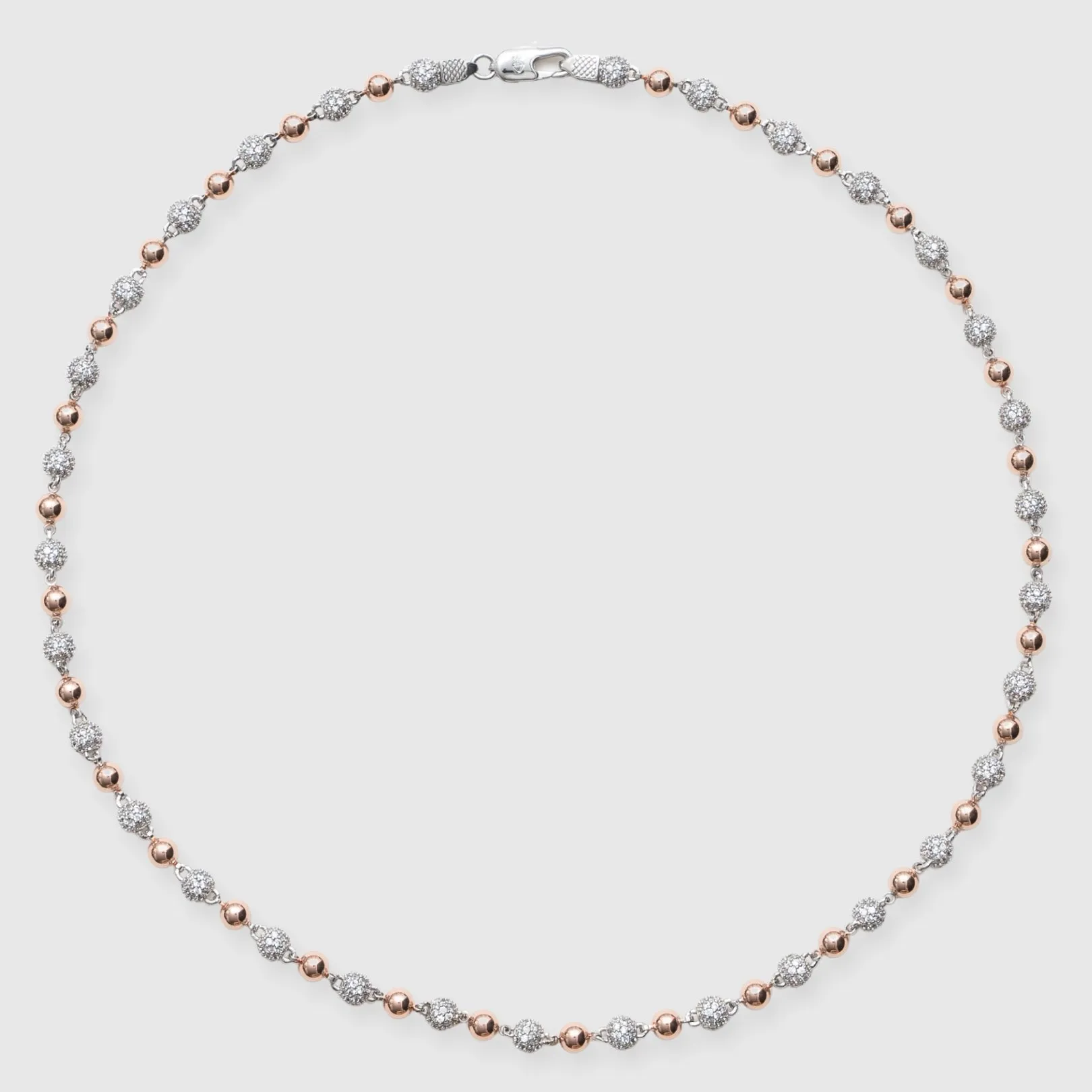 5mm ICED BALL CHAIN - TWO TONE