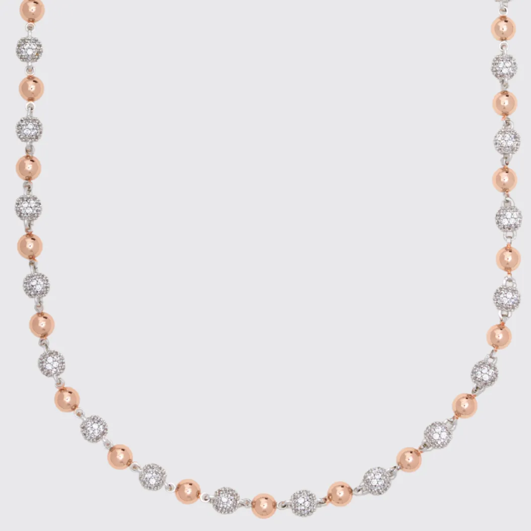 5mm ICED BALL CHAIN - TWO TONE
