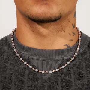 5mm ICED BALL CHAIN - TWO TONE