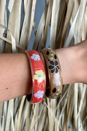 70s Hand Painted Bangle Set