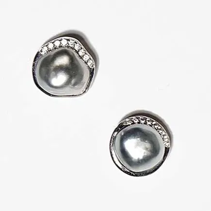 8.5mm Tahitian Keshi Pearl Stud Earrings