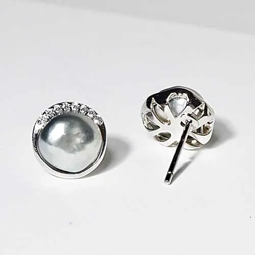 8.5mm Tahitian Keshi Pearl Stud Earrings