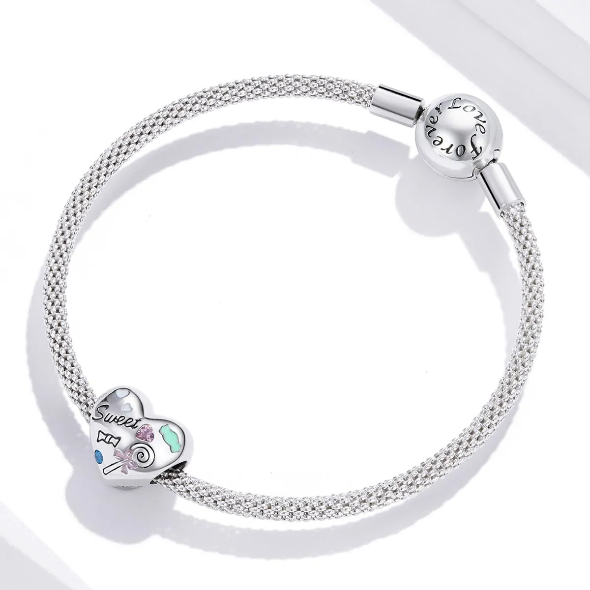 925 Sterling Silver Sweet Heart Beads For Diy Bracelets & Necklaces