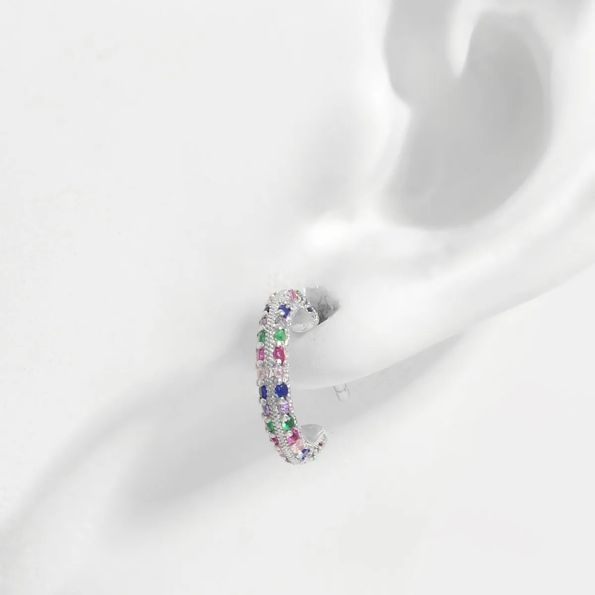 925 Sterling Silver Zircon Lucky Clover Earrings - Elegant & Sparkling