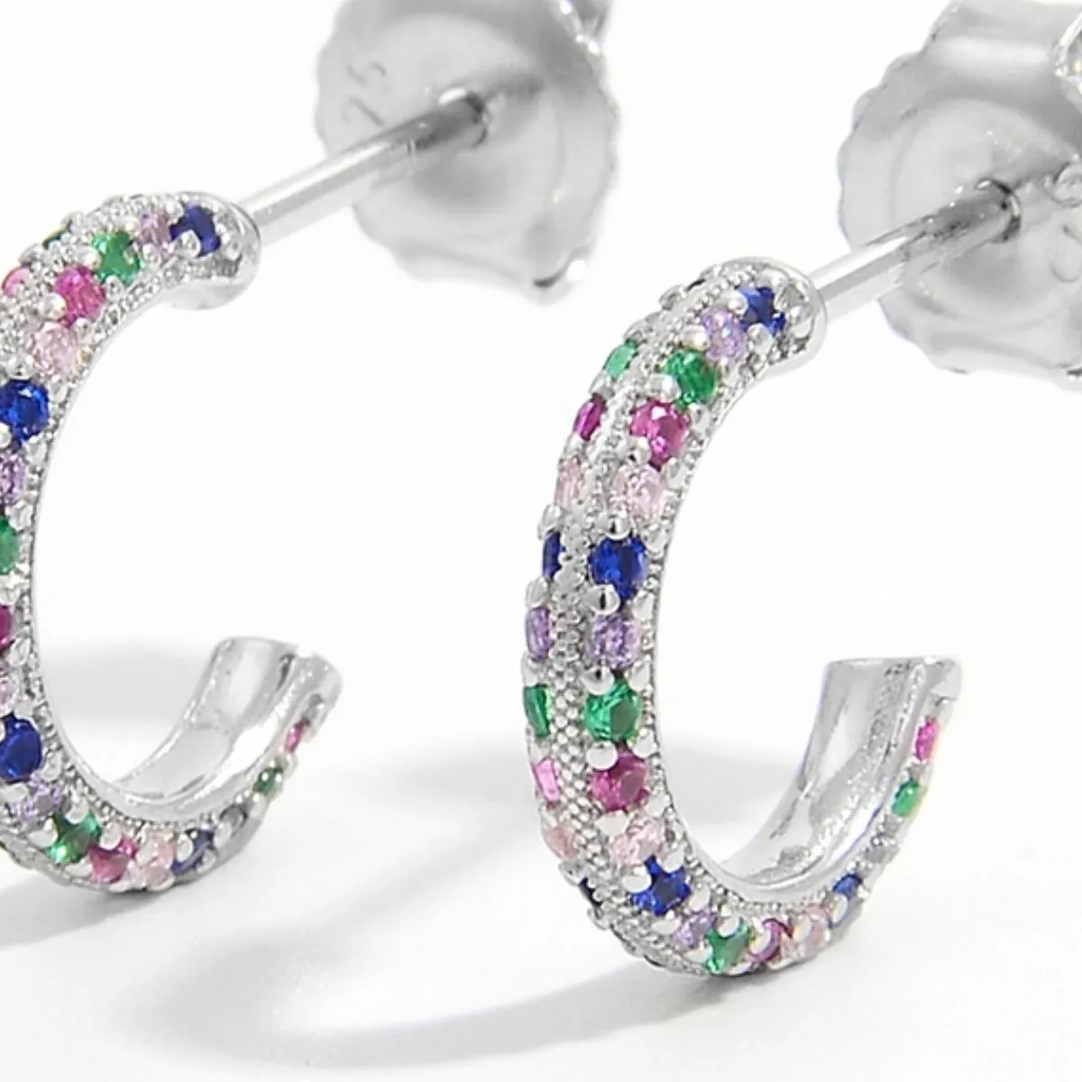 925 Sterling Silver Zircon Lucky Clover Earrings - Elegant & Sparkling
