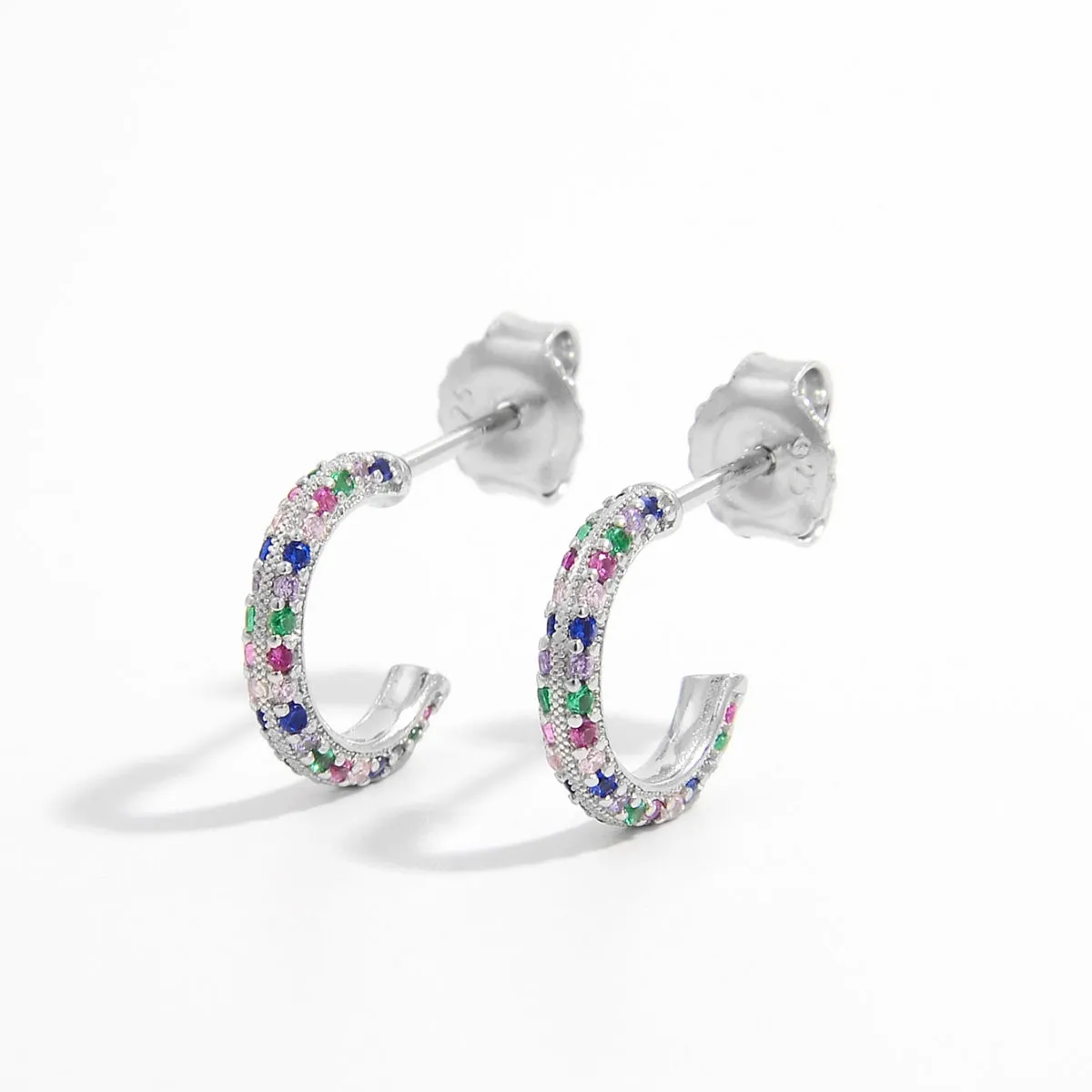 925 Sterling Silver Zircon Lucky Clover Earrings - Elegant & Sparkling