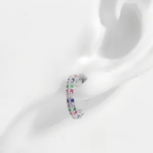 925 Sterling Silver Zircon Lucky Clover Earrings - Elegant & Sparkling