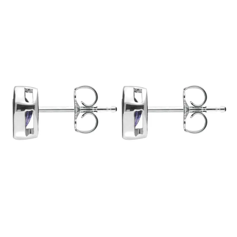 9ct White Gold and Tanzanite Small Pear Stud Earrings