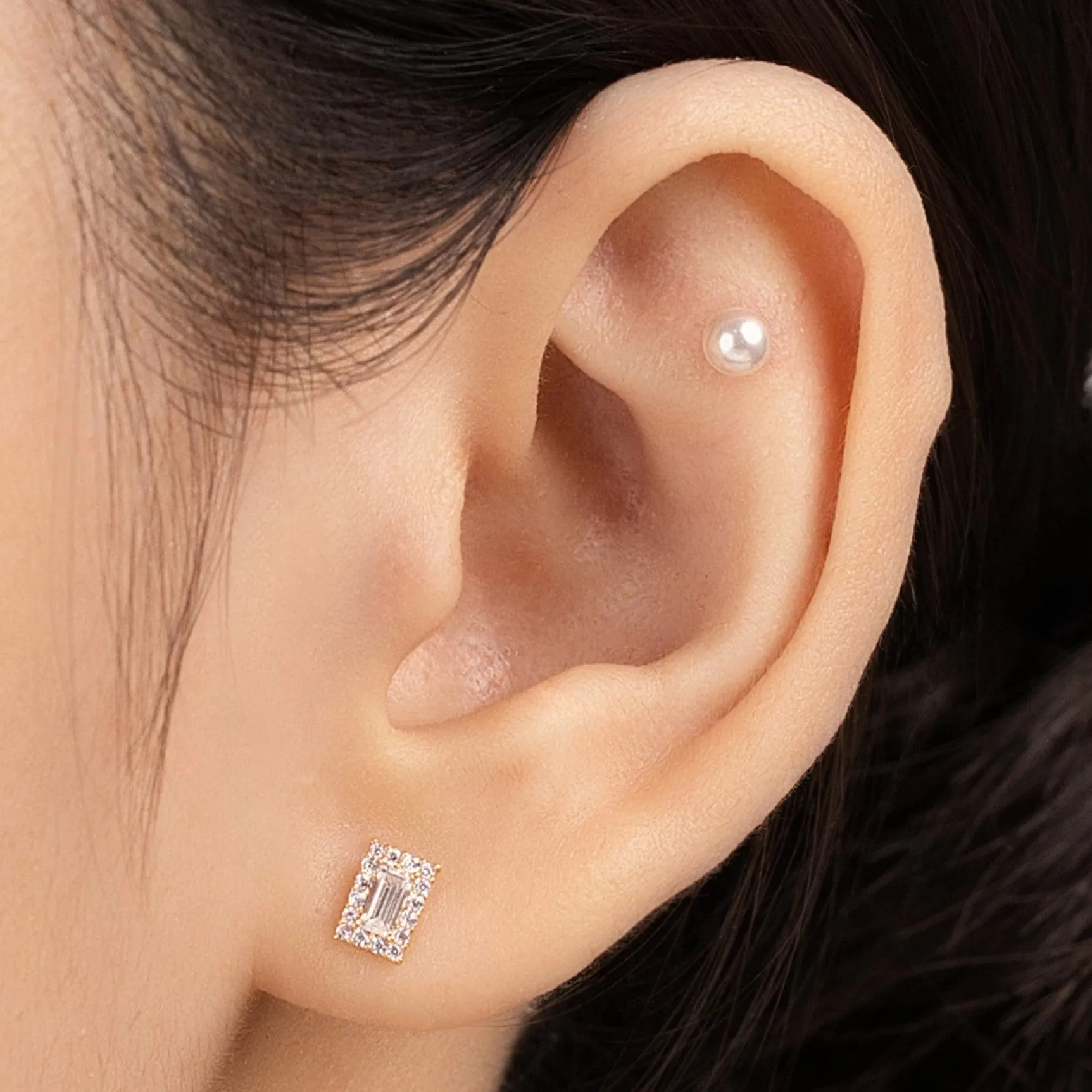 Alva Piercing in Yellow Gold with Cubic Zirconia