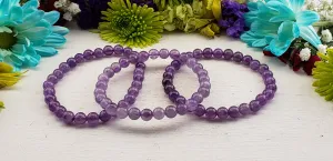 Amethyst Natural Gemstone 6-8mm Bead Bracelet